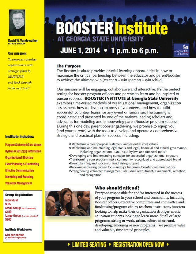 2014 Booster Institute Info